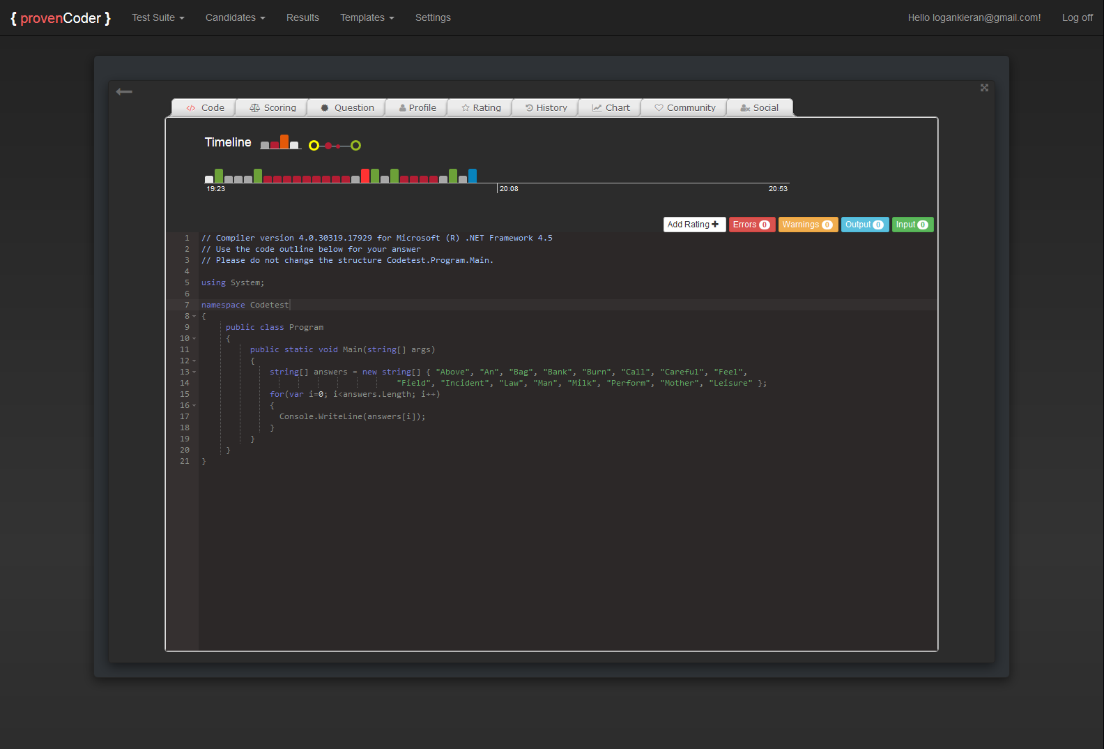 provenCoder - code score and histories help find proven coders, developers, hackers, engineers