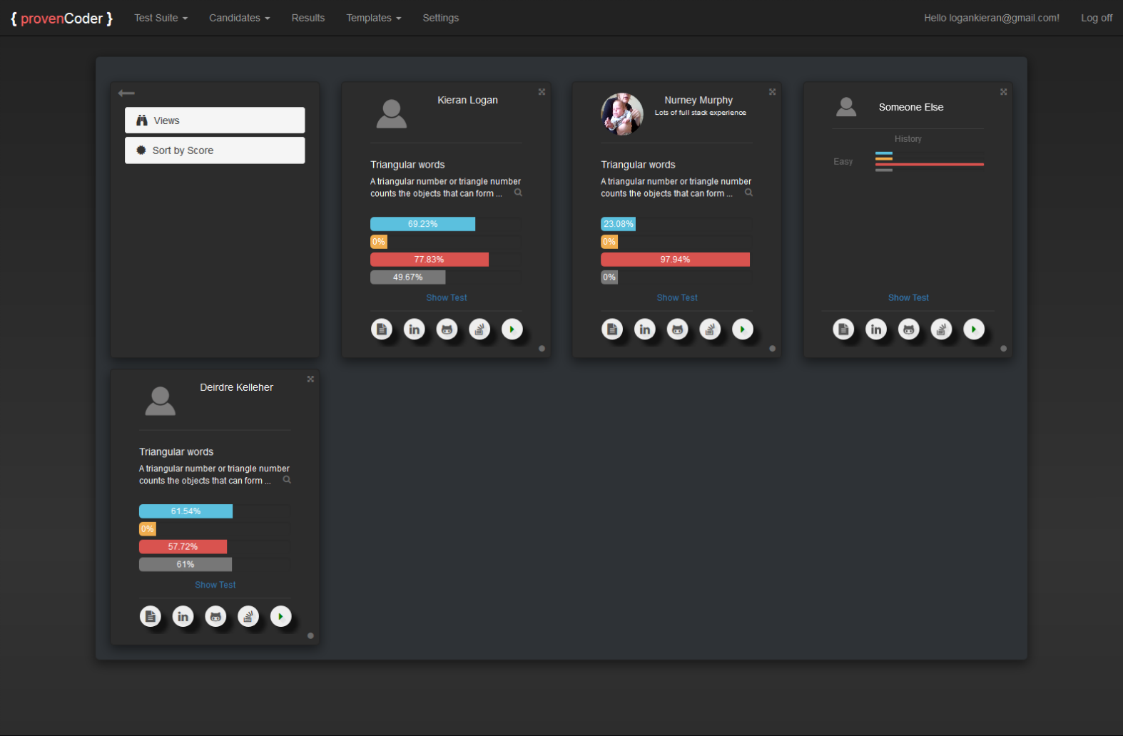 provenCoder - test performance and history help you find proven coders, developers, hackers, engineers
